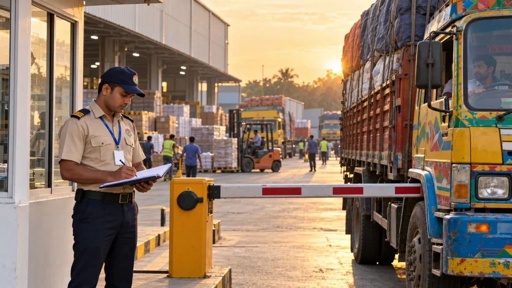 security guard services at a warehouse gate in Jashore